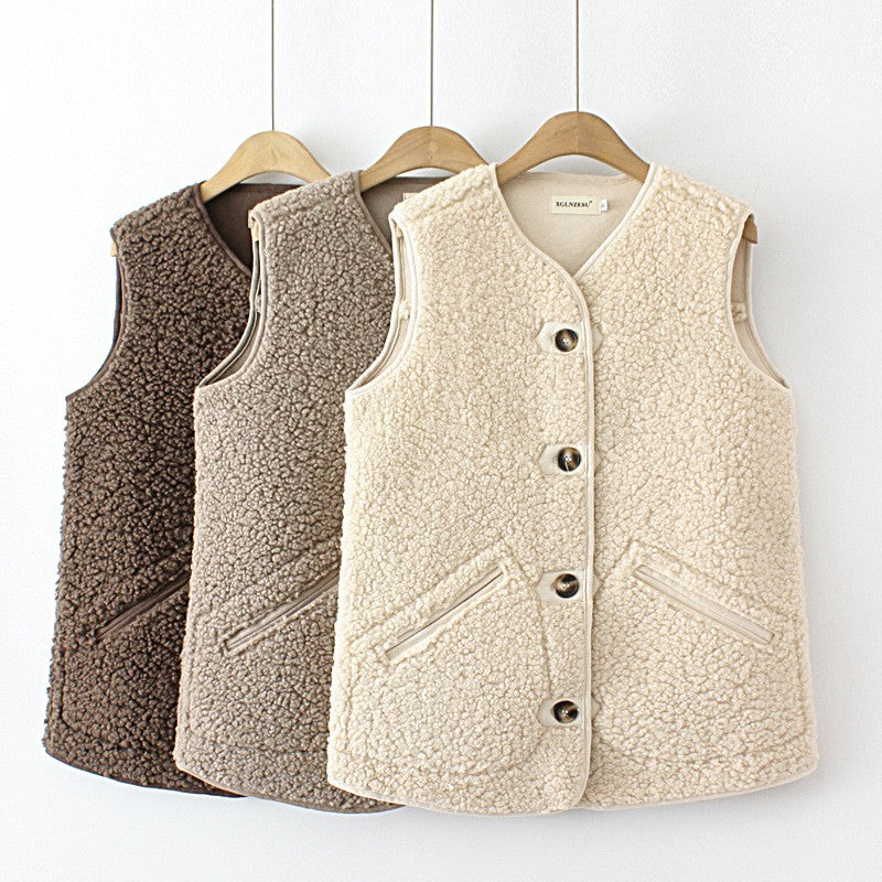 Calmara Lambswool Suede Vest