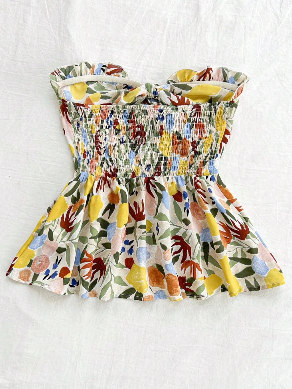 Elaris Floral Strapless Top