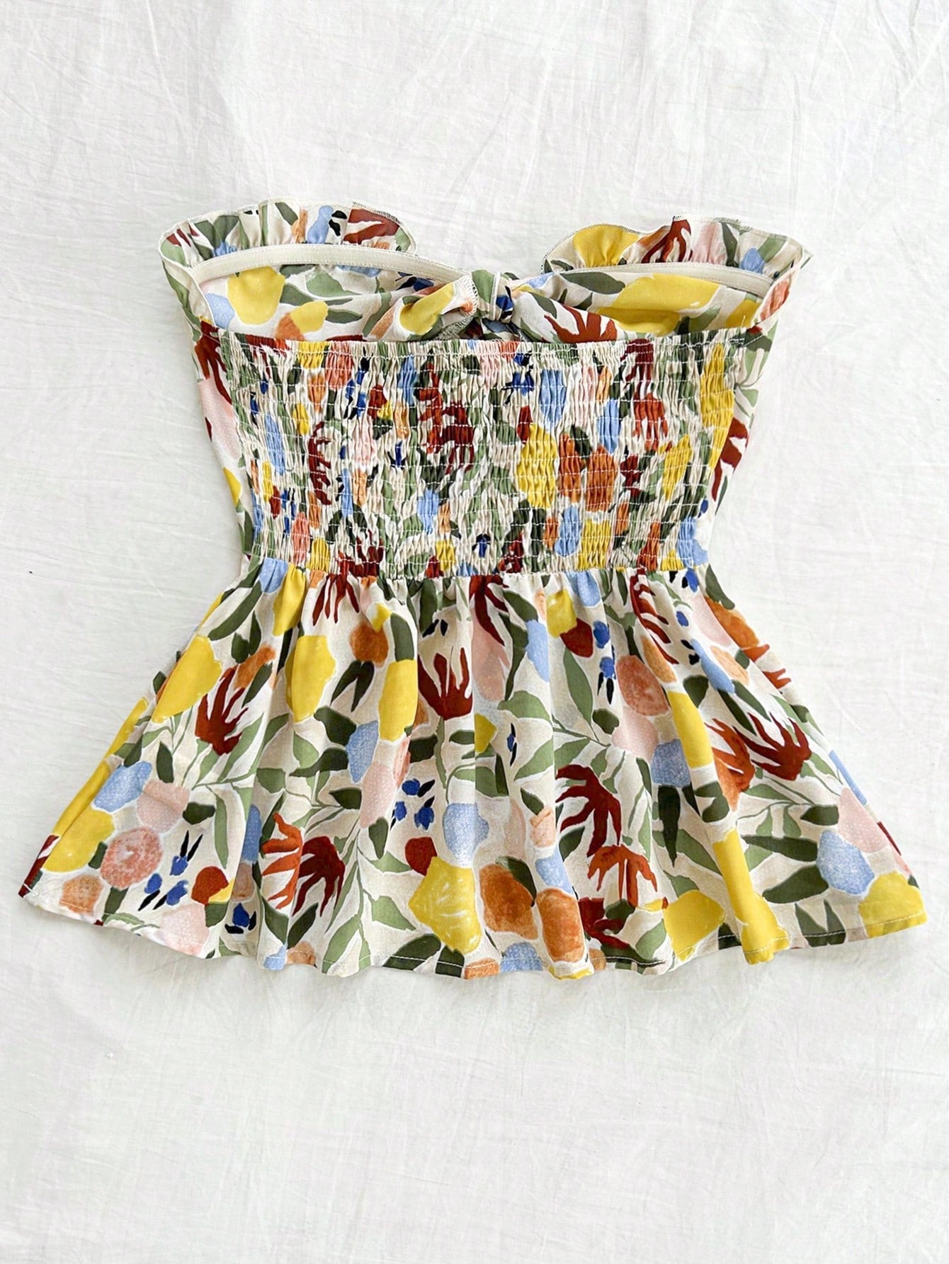 Elaris Floral Strapless Top